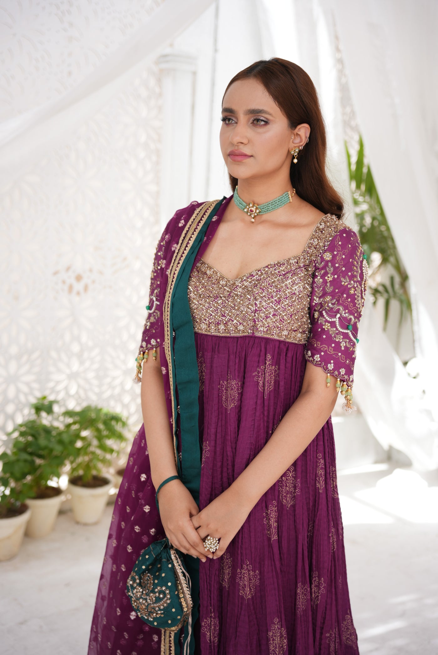 Magenta risha wedding wear