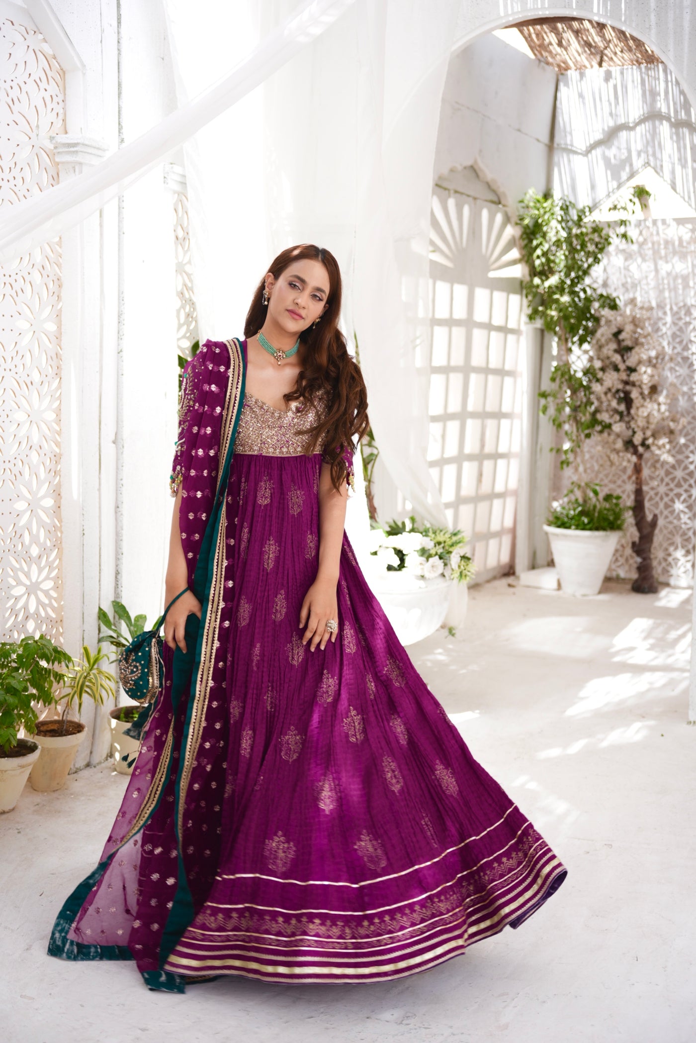 Magenta risha wedding wear