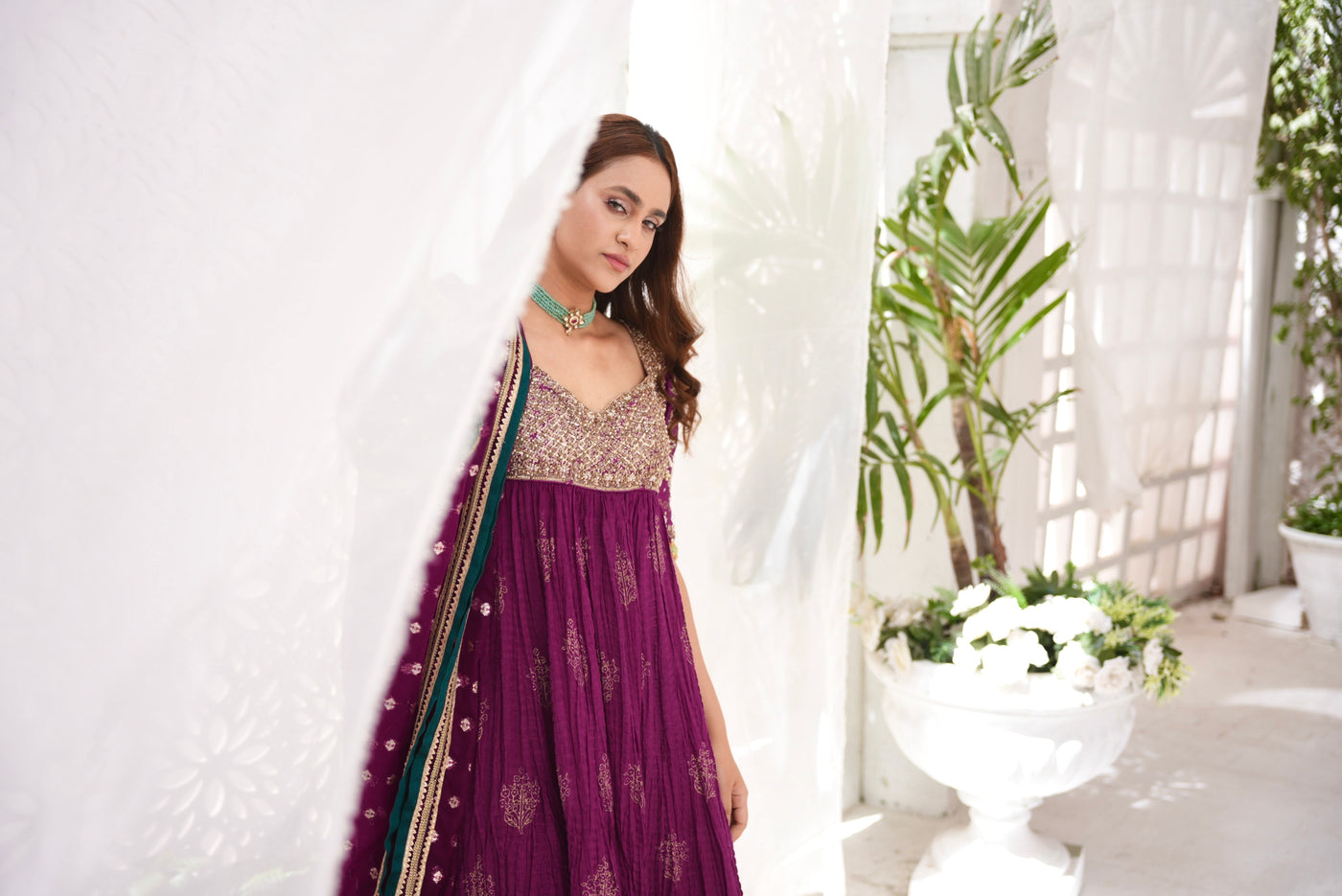 Magenta risha wedding wear