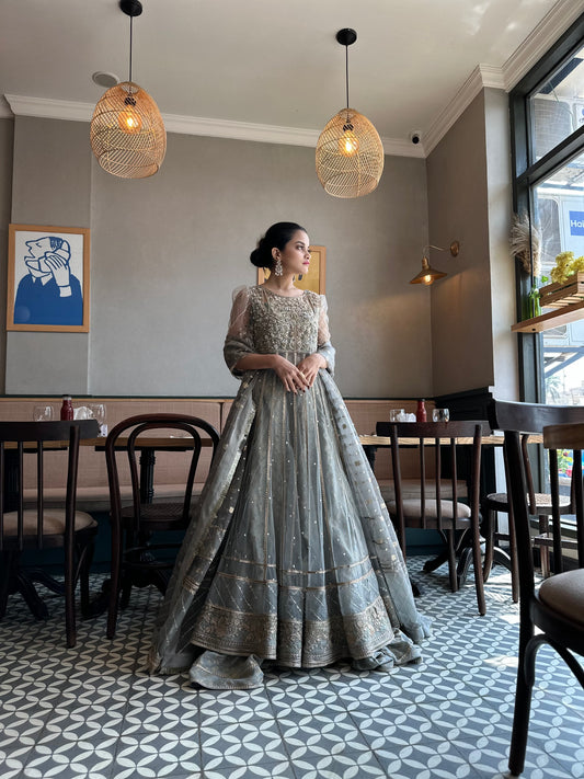 Ice Blue Wedding wear