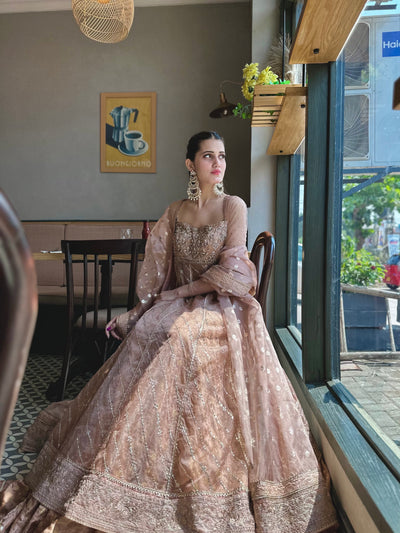 Zara blush Wedding wear